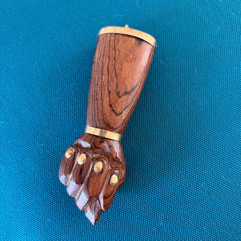 Wooden and Brass Mano Figa